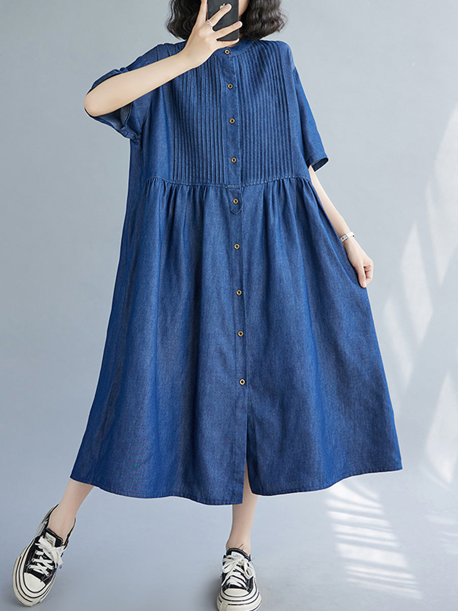 Denim single row dress