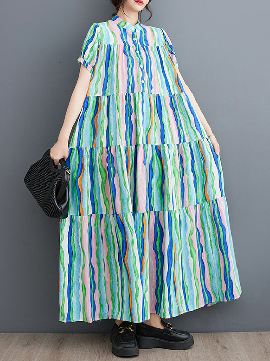 Iridescence patchwork Loose dress