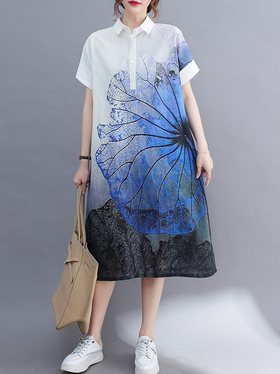 Art printed shirt dress