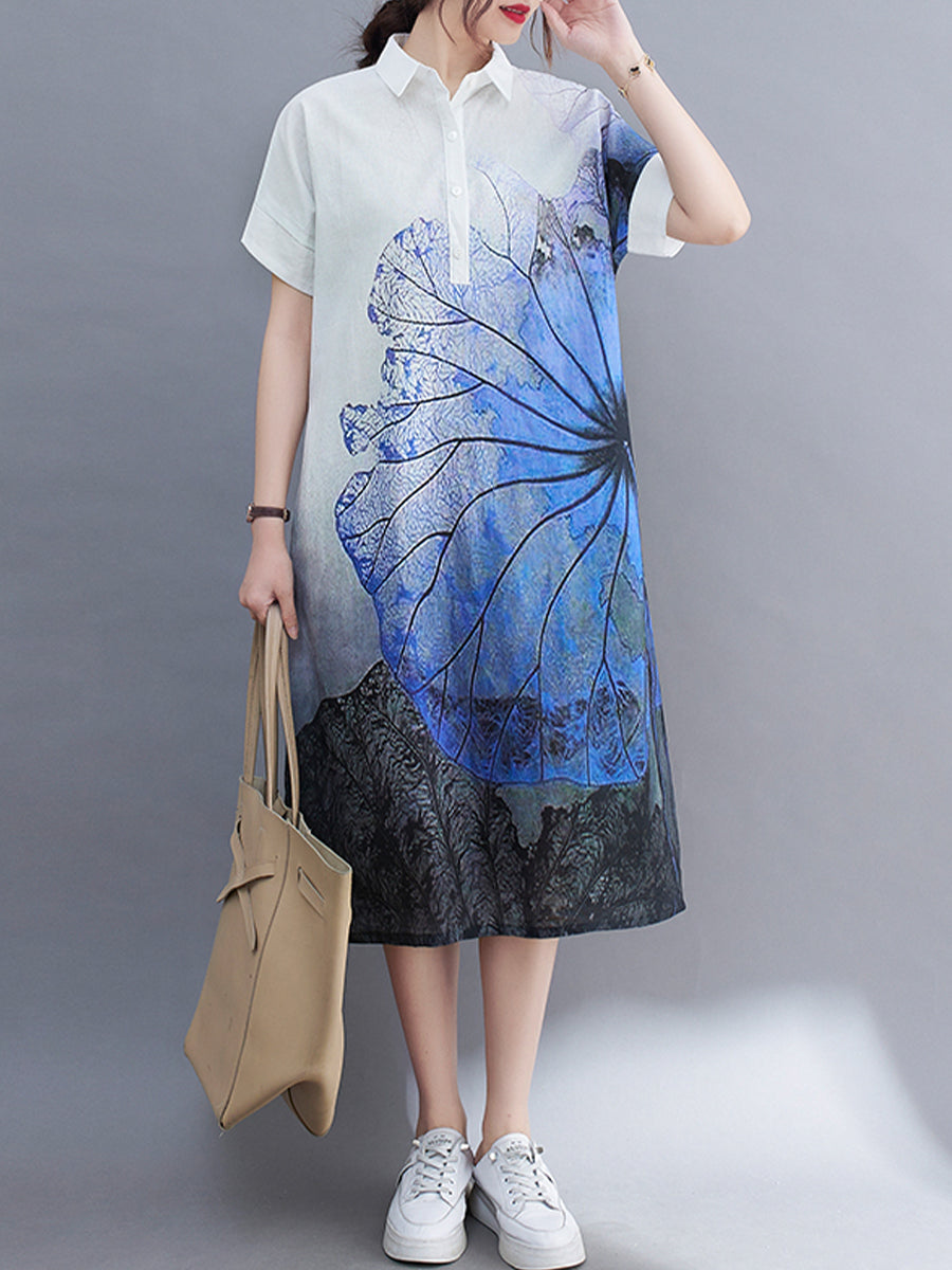 Art printed shirt dress