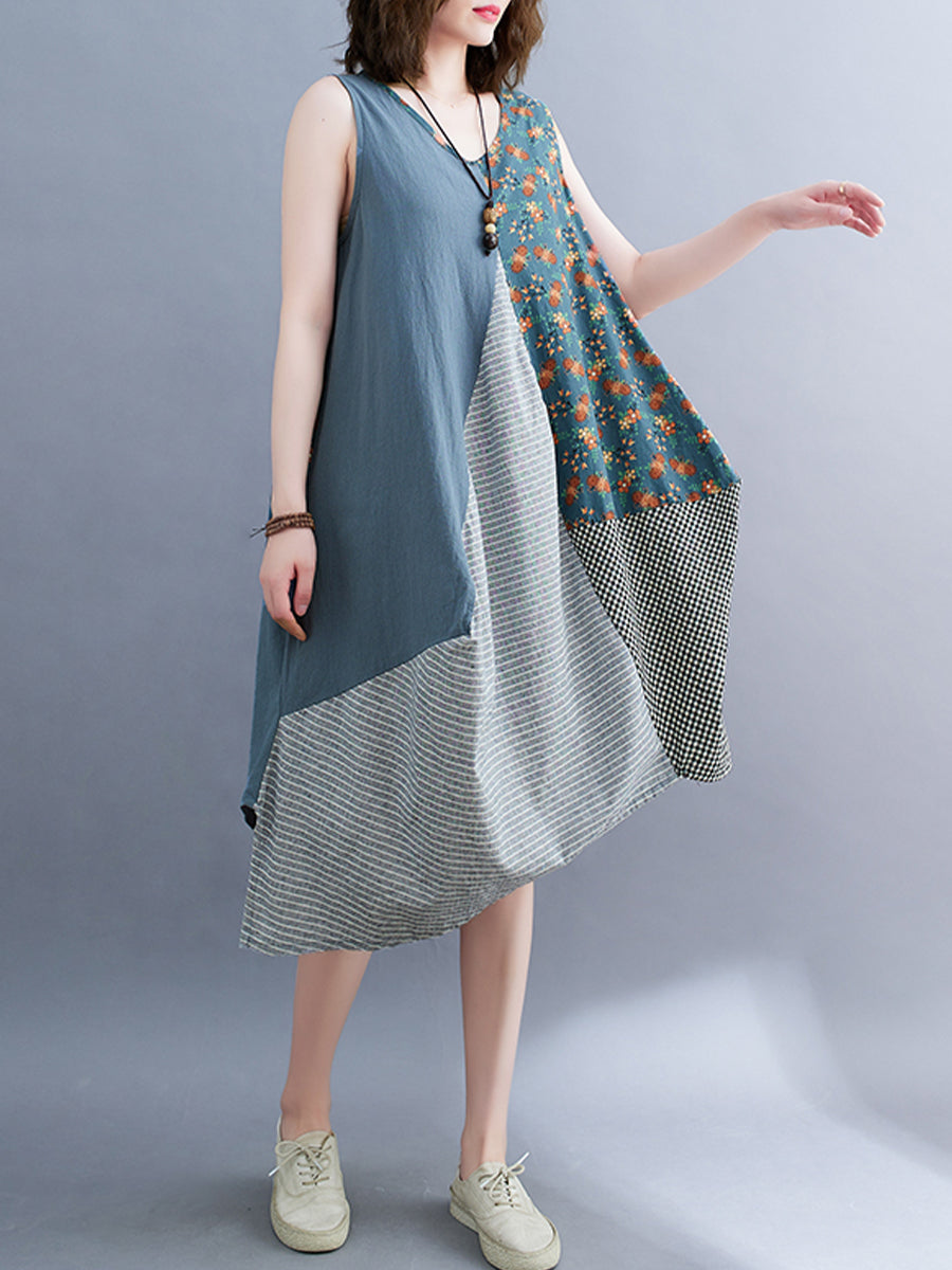 Contrast irregular patchwork dress