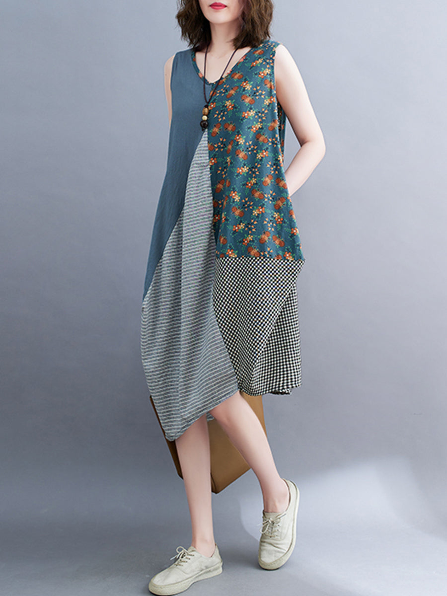 Contrast irregular patchwork dress