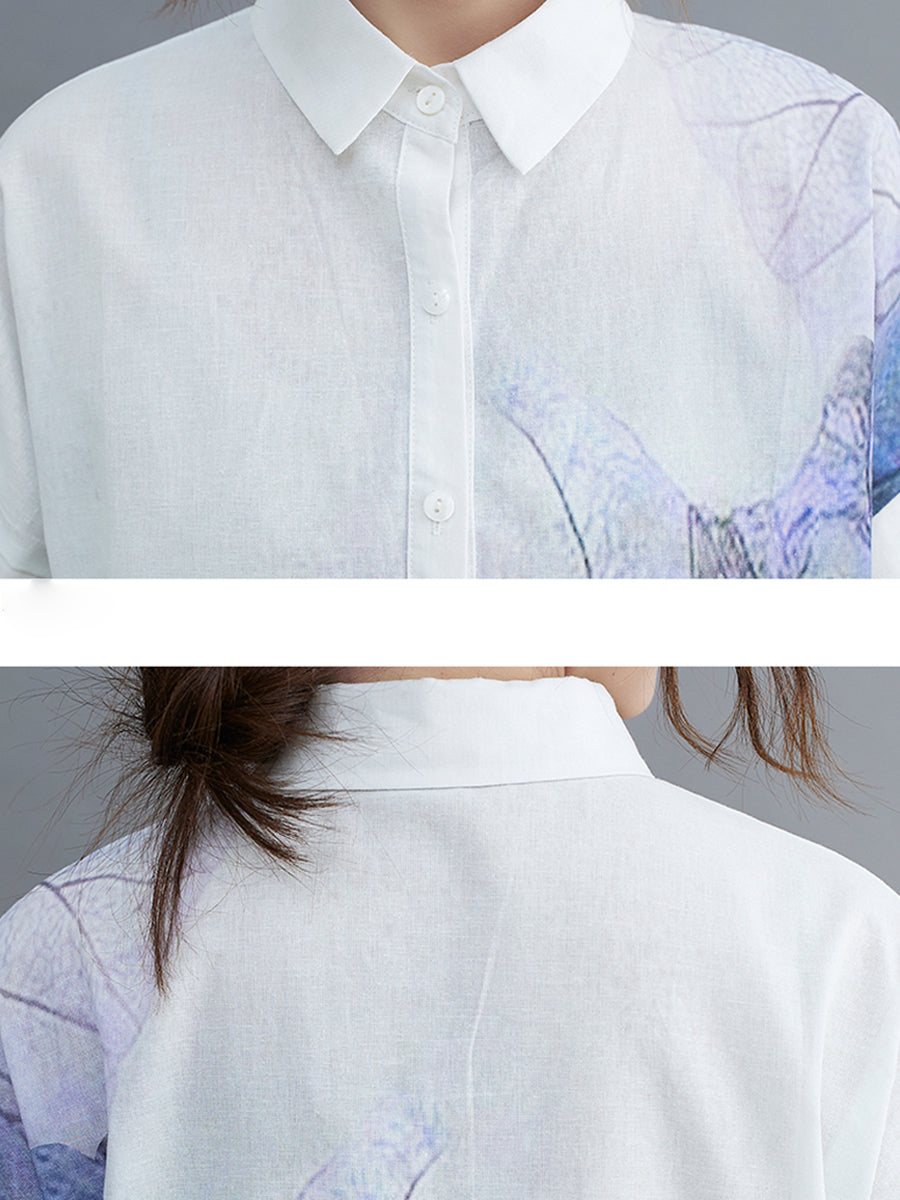 Art printed shirt dress