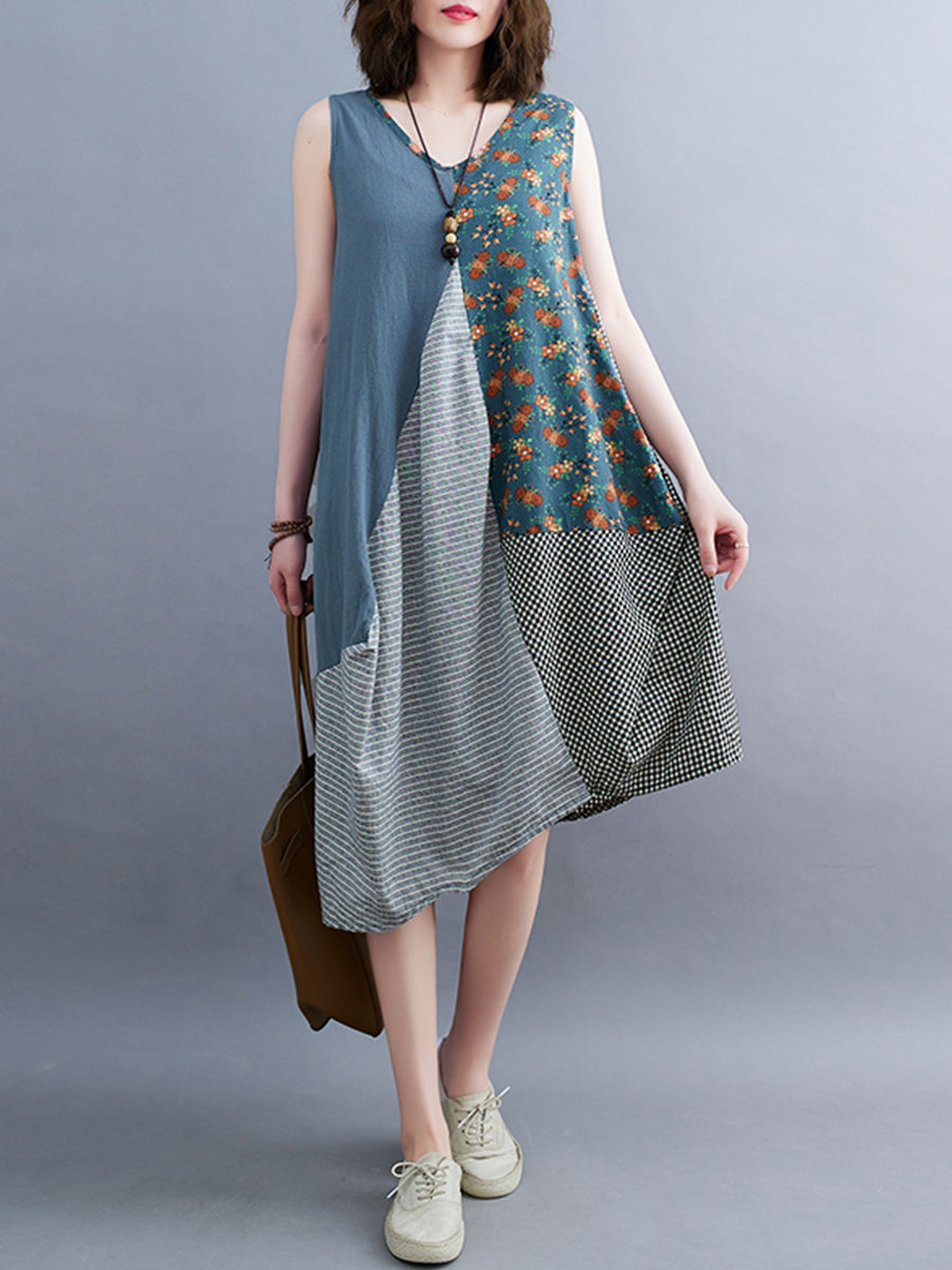 Contrast irregular patchwork dress