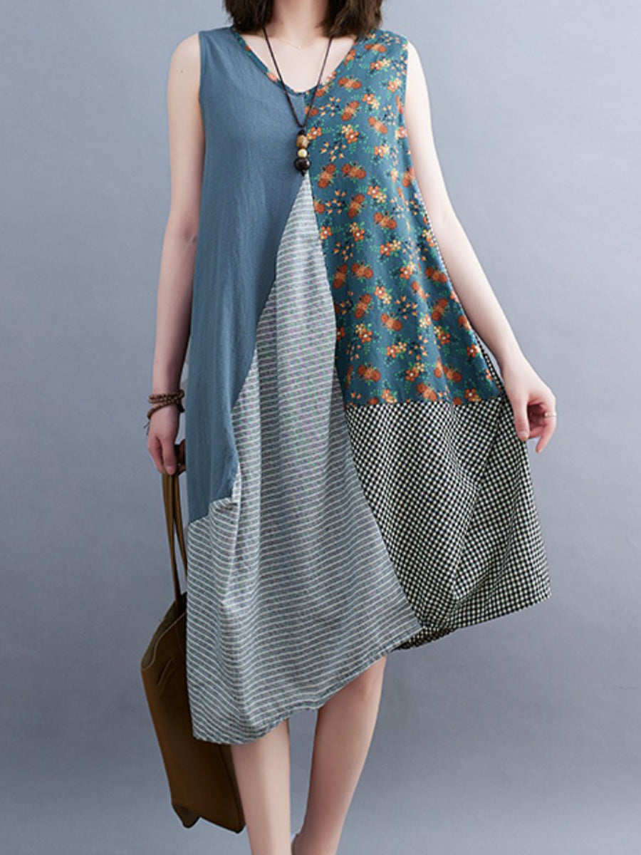 Contrast irregular patchwork dress