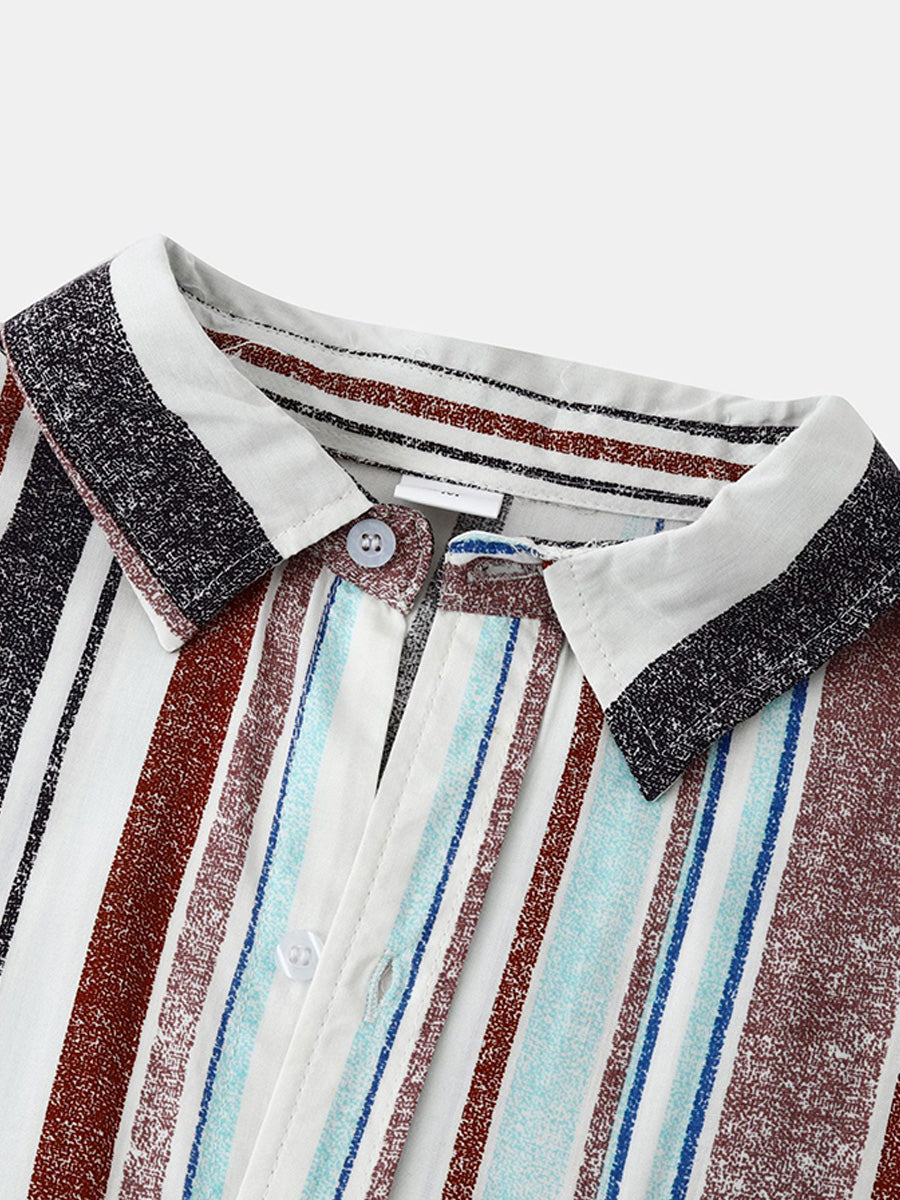 Camicia da uomo a maniche lunghe con stampa verticale