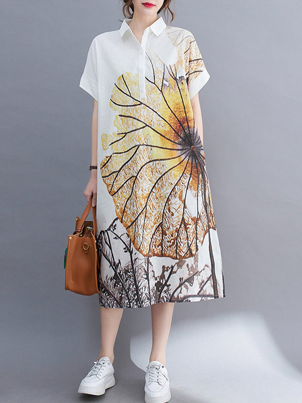 Art printed shirt dress