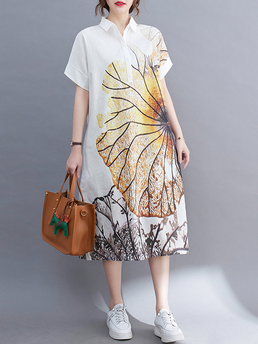 Art printed shirt dress