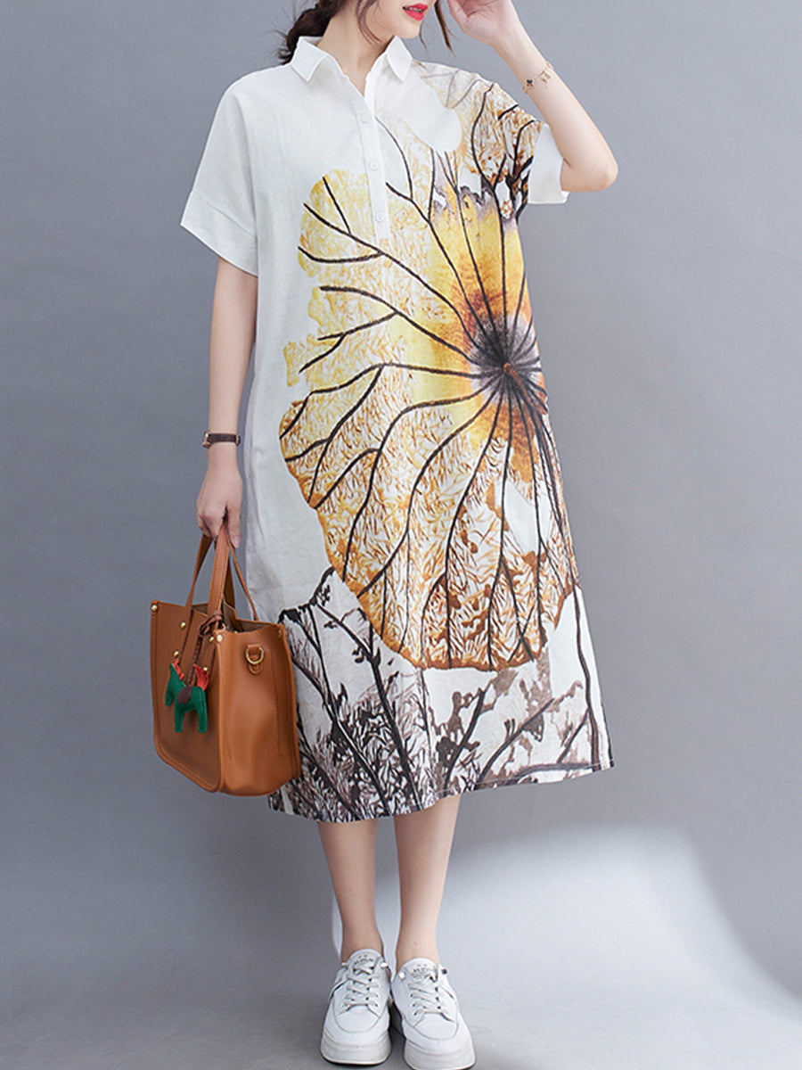 Art printed shirt dress