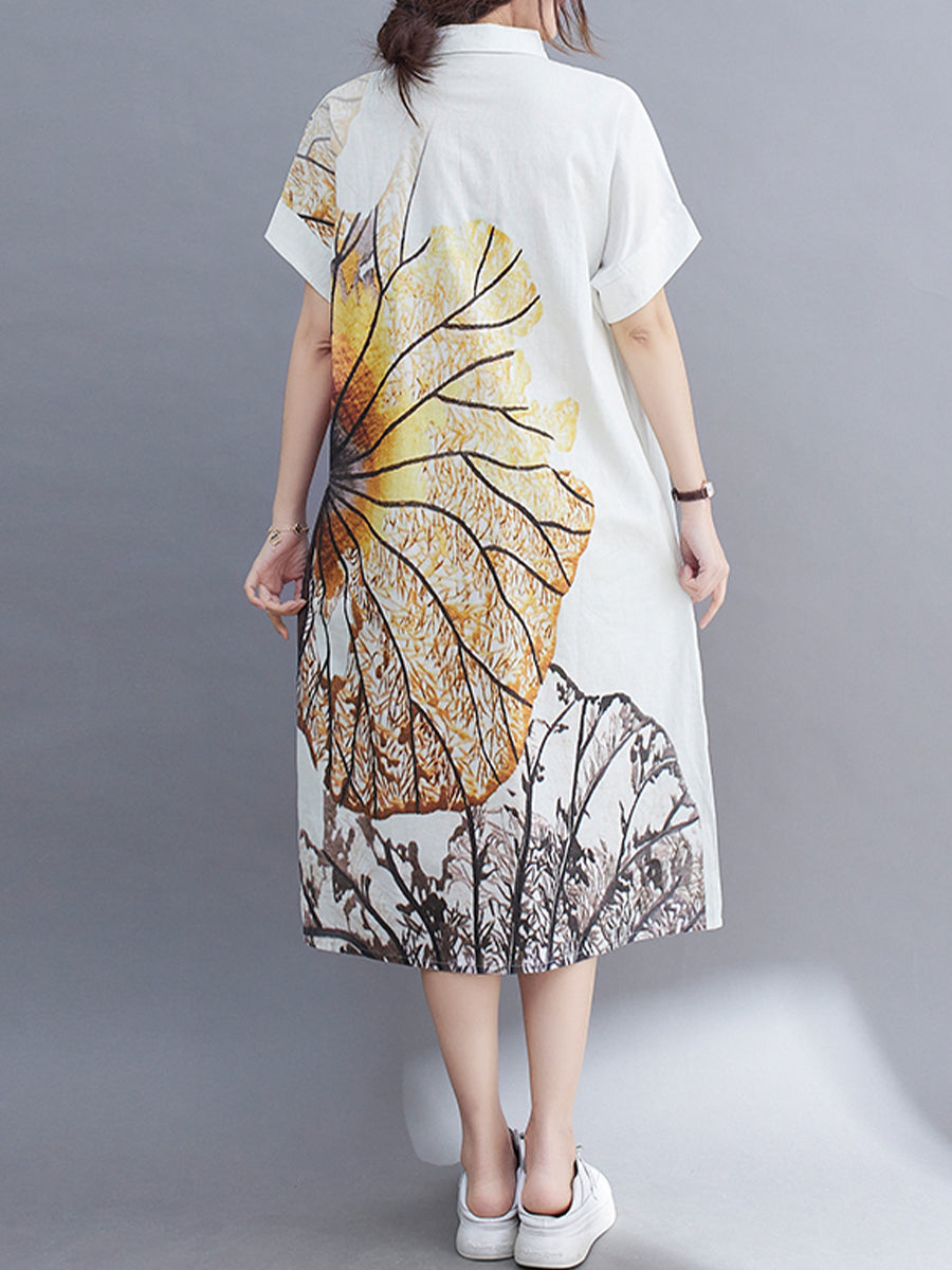 Art printed shirt dress