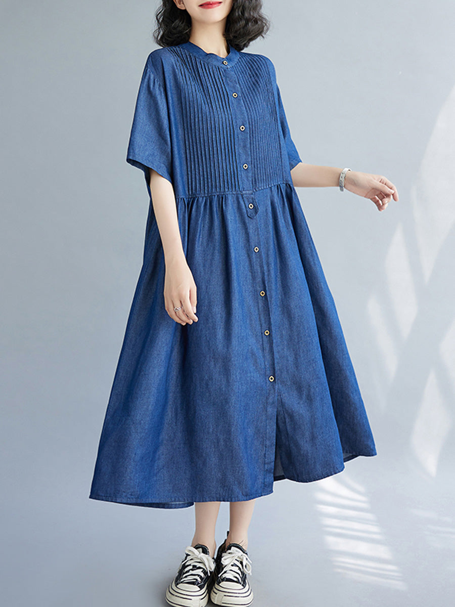 Denim single row dress