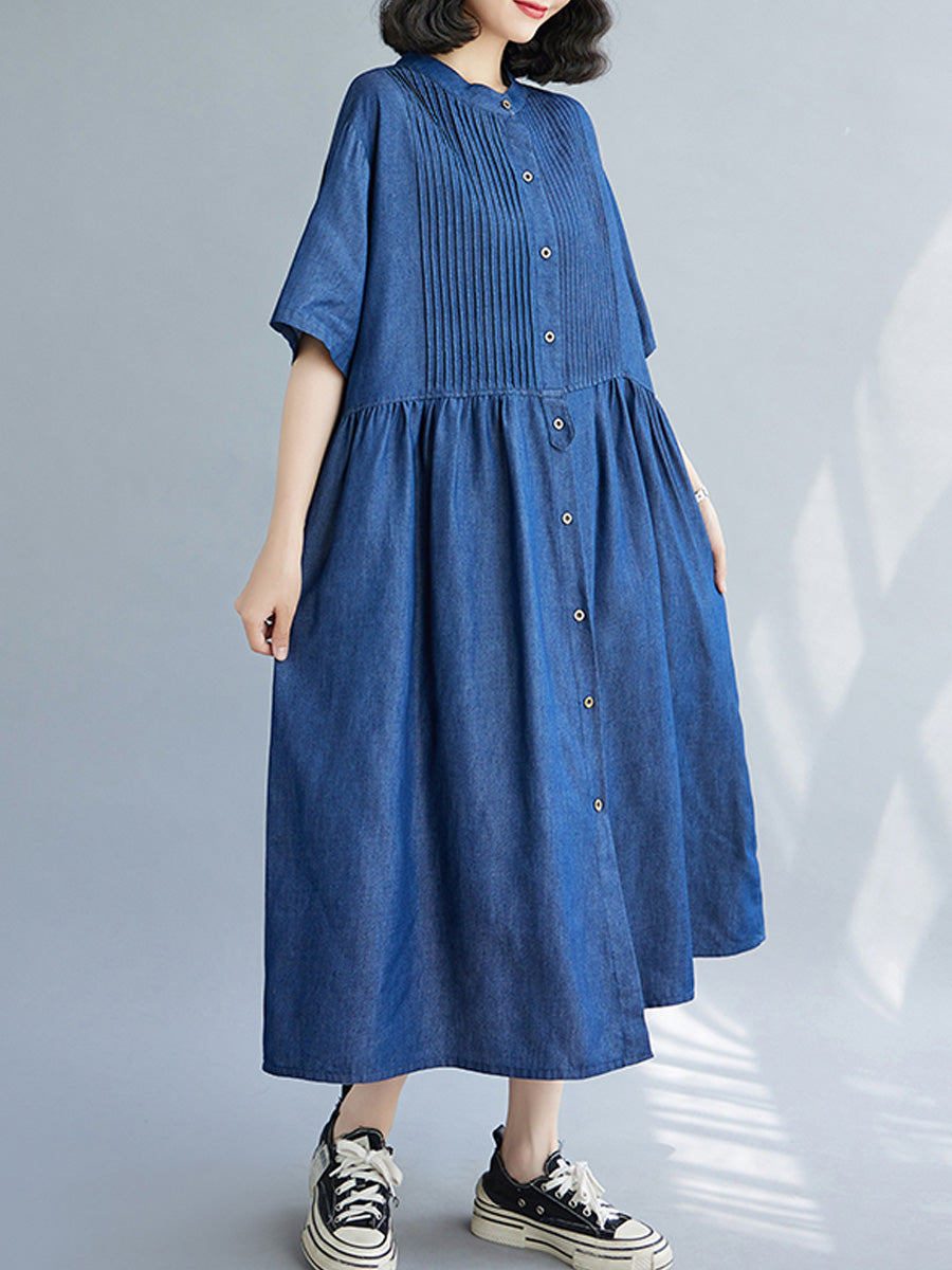 Denim single row dress