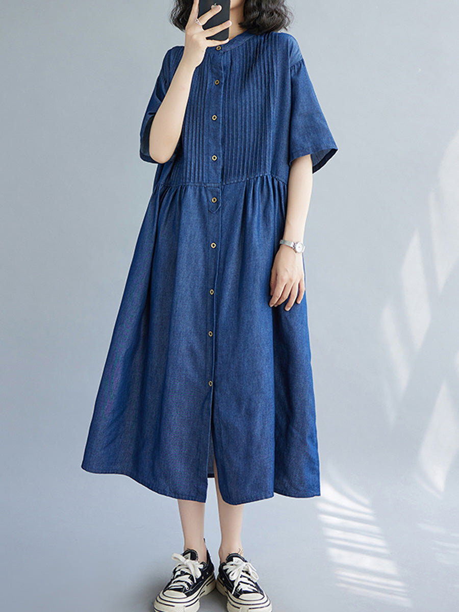 Denim single row dress