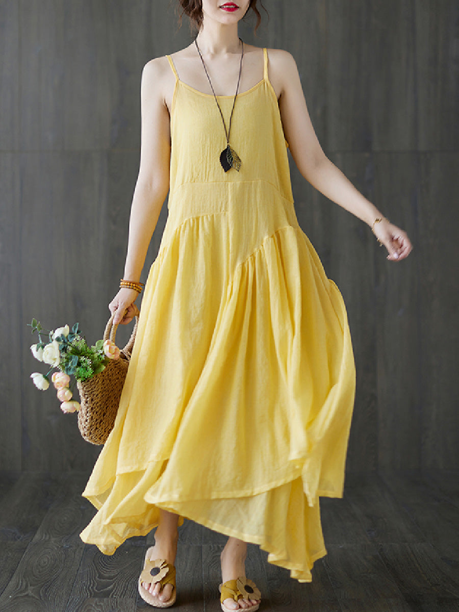 Irregular strap fresh temperament Dress