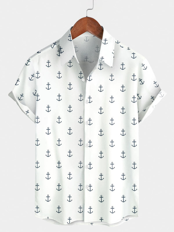 Chemise à manches courtes pour ancre de bateau pour hommes