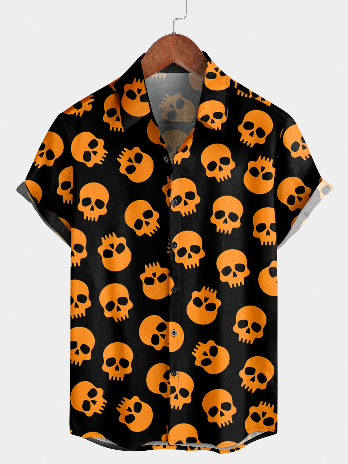 Men's Skull Print Short Sleeve Shirt