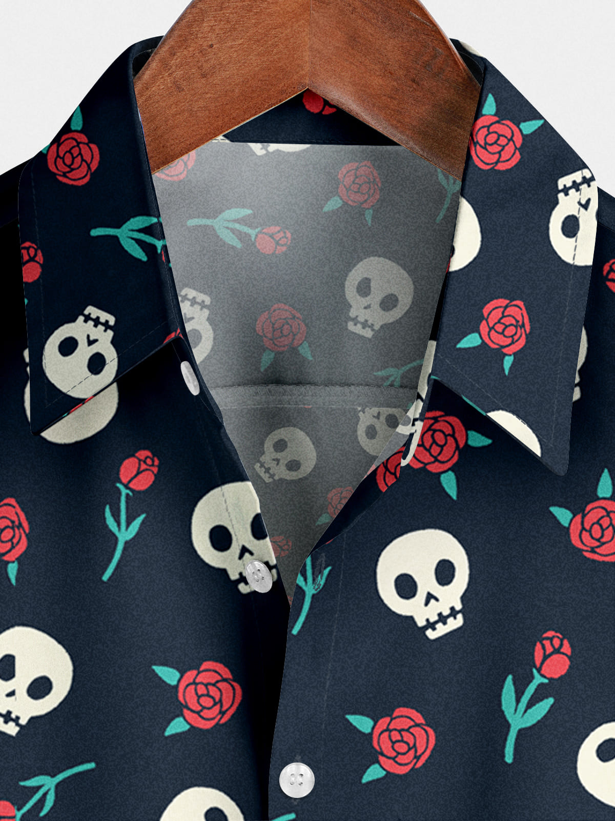 Men's Cartoon Skull Short Sleeve Shirt