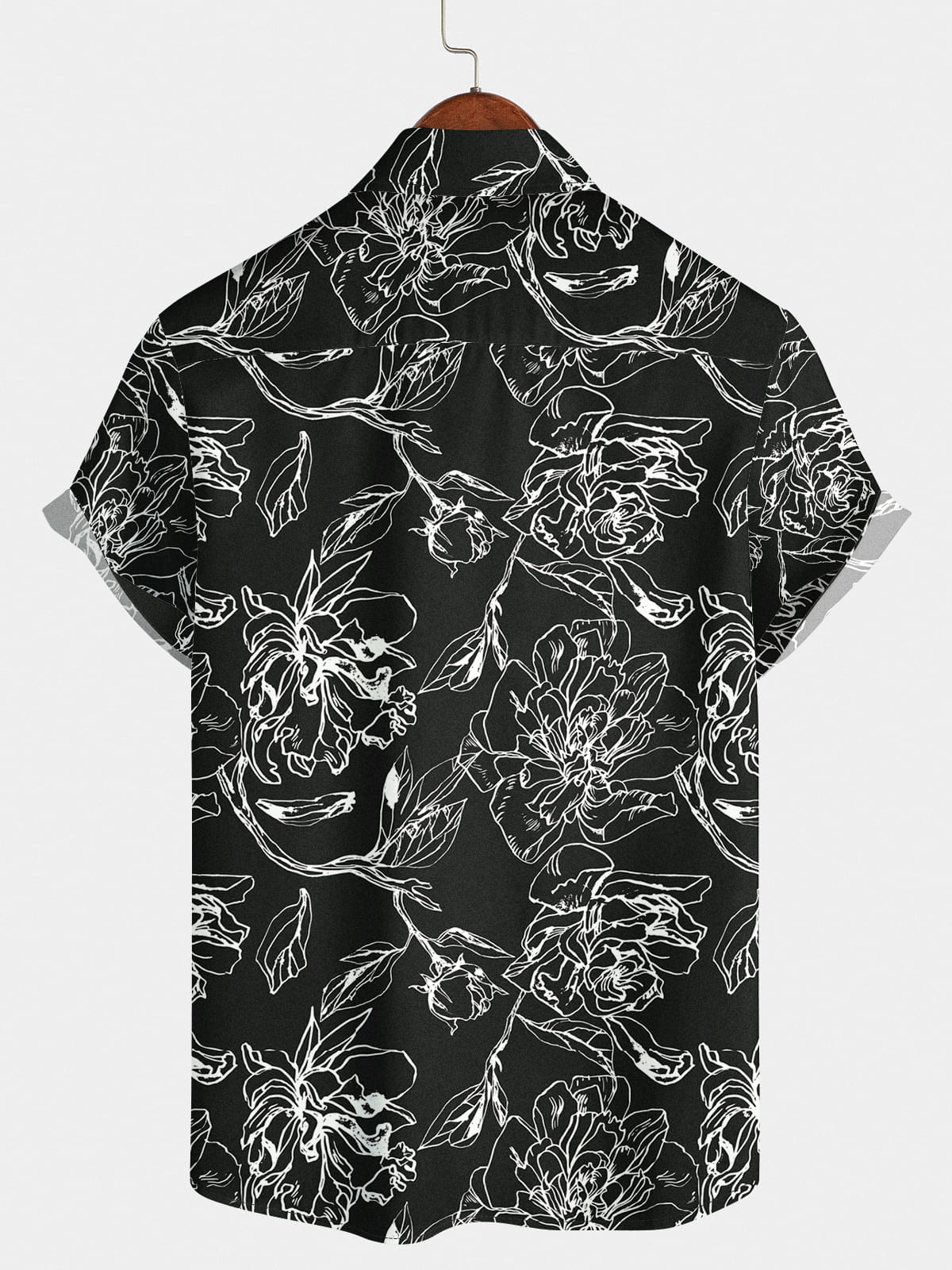 Chemise à manches courtes à imprimé floral pour hommes