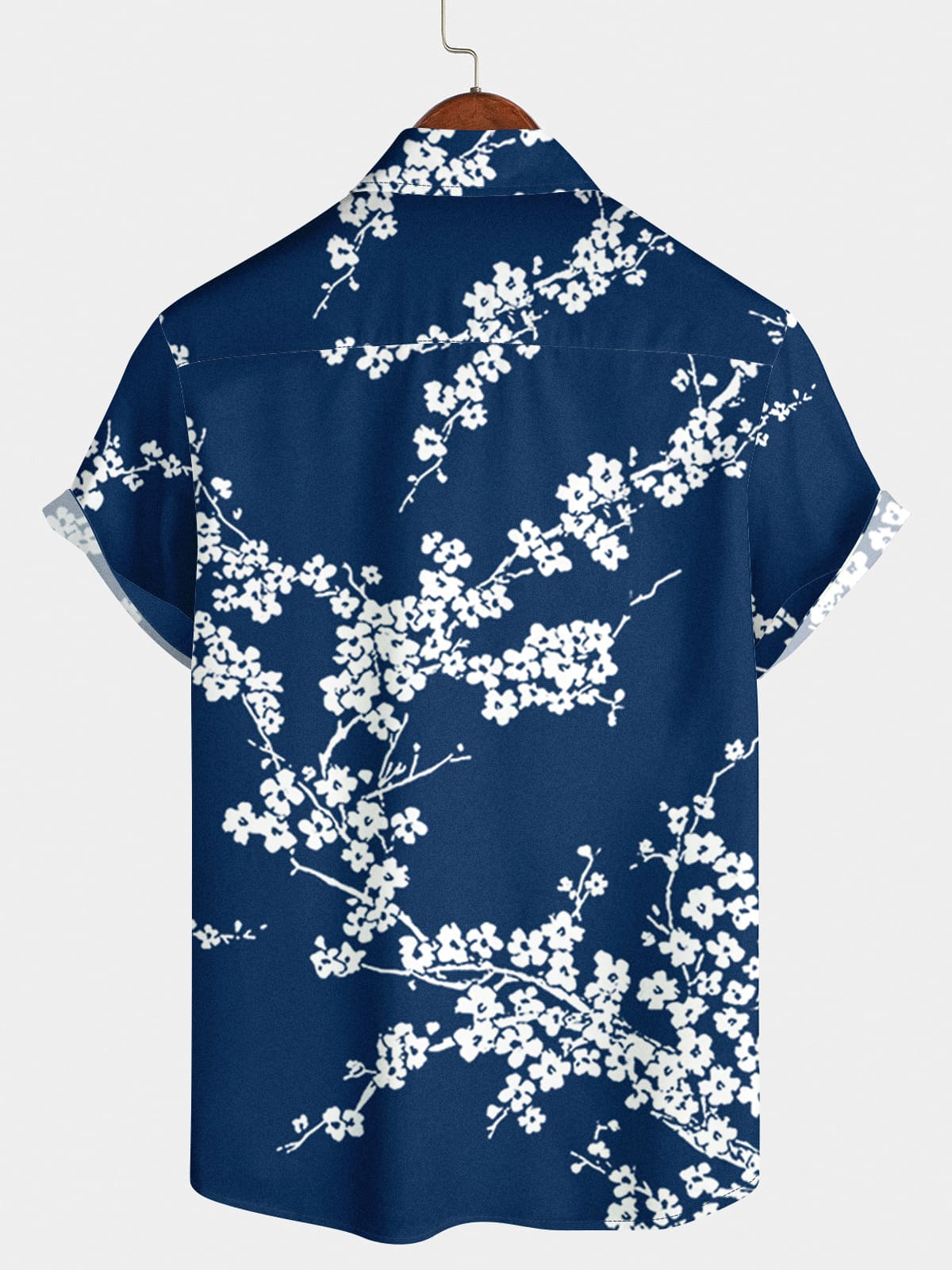 Chemise à manches courtes à imprimé sakura pour hommes