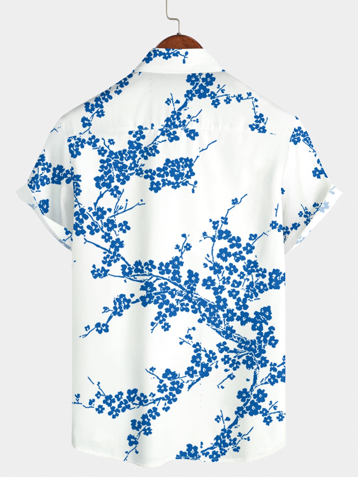 Chemise à manches courtes à imprimé sakura pour hommes