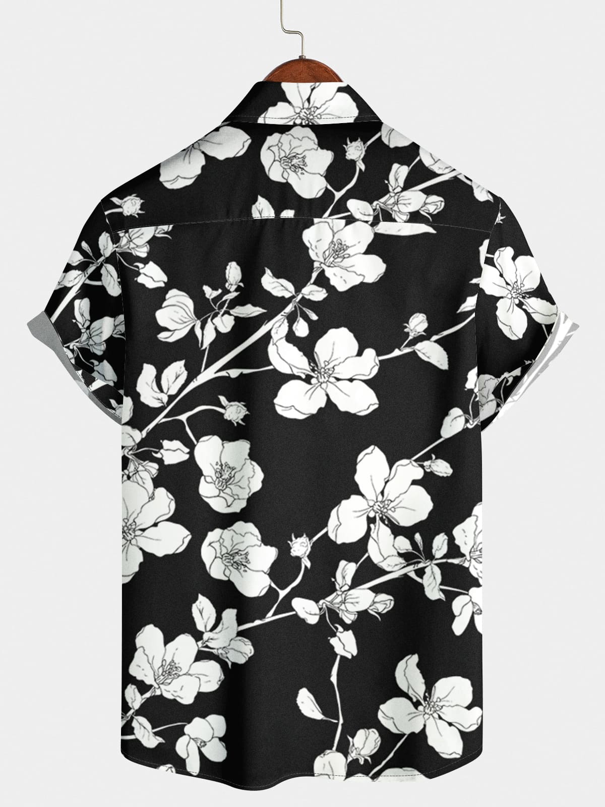 Chemise à manches courtes à imprimé fleuri pour hommes