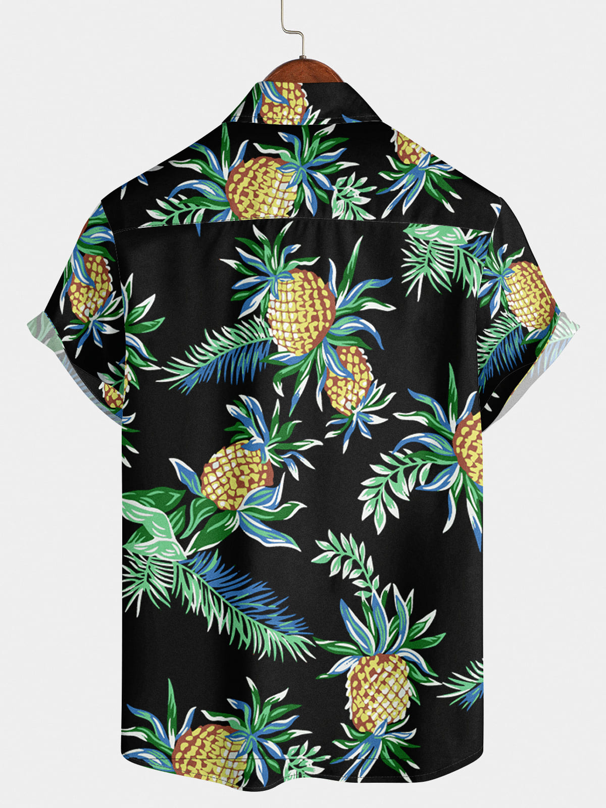 Camicia da uomo a maniche corte con stampa ananas