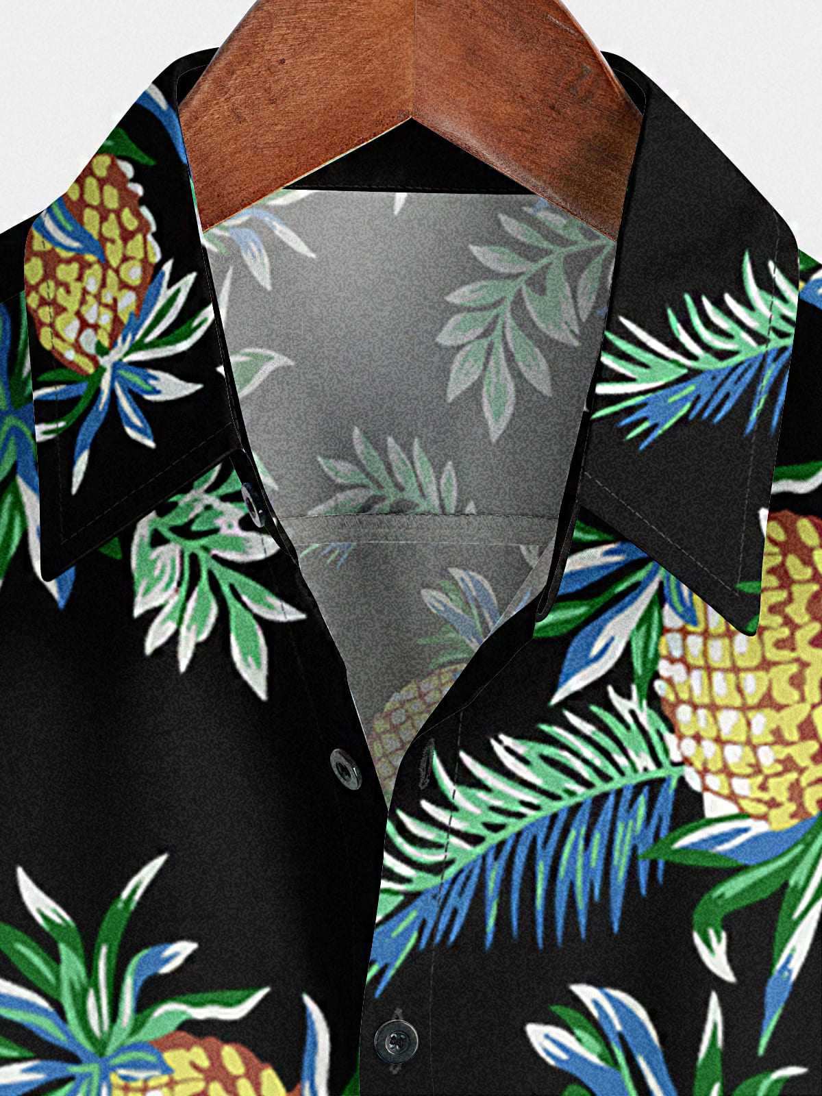 Chemise à manches courtes à imprimé ananas pour homme