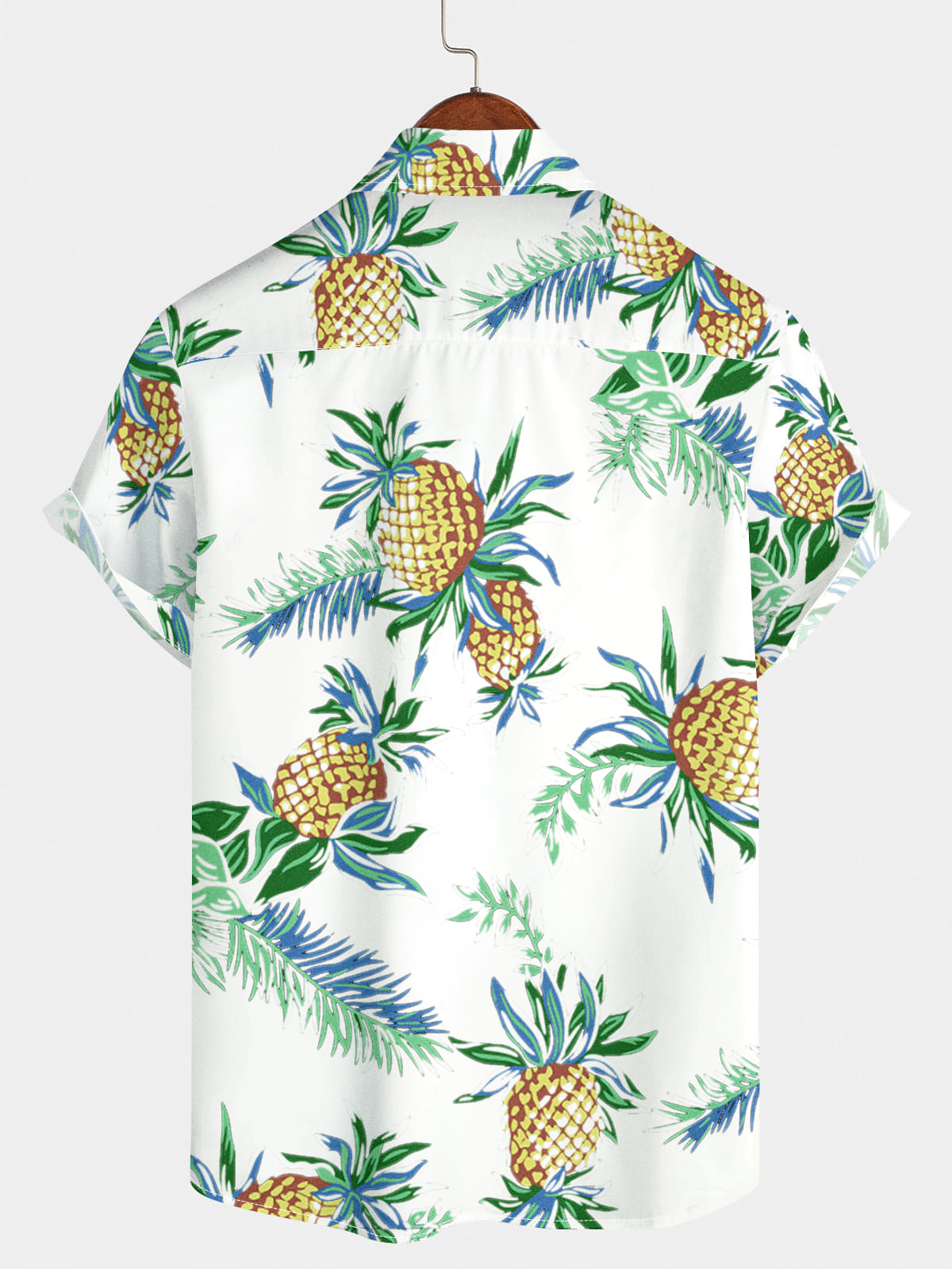 Camicia da uomo a maniche corte con stampa ananas