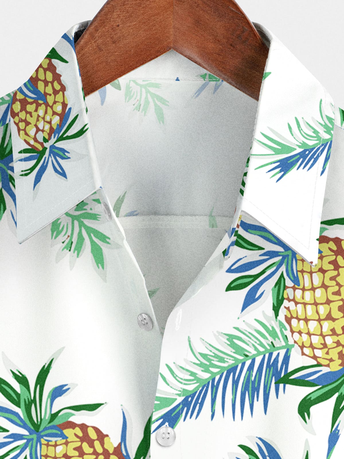 Camicia da uomo a maniche corte con stampa ananas