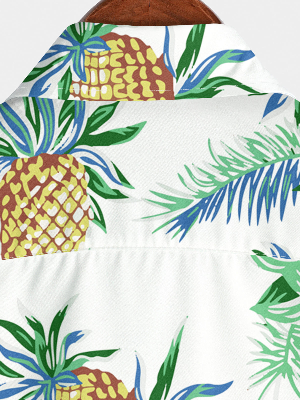 Chemise à manches courtes à imprimé ananas pour homme