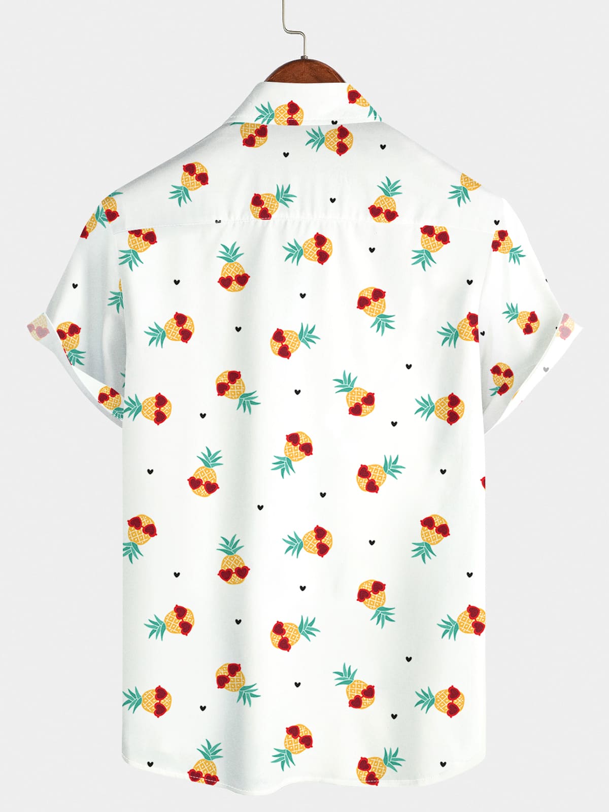 Chemise à manches courtes cœur ananas pour homme