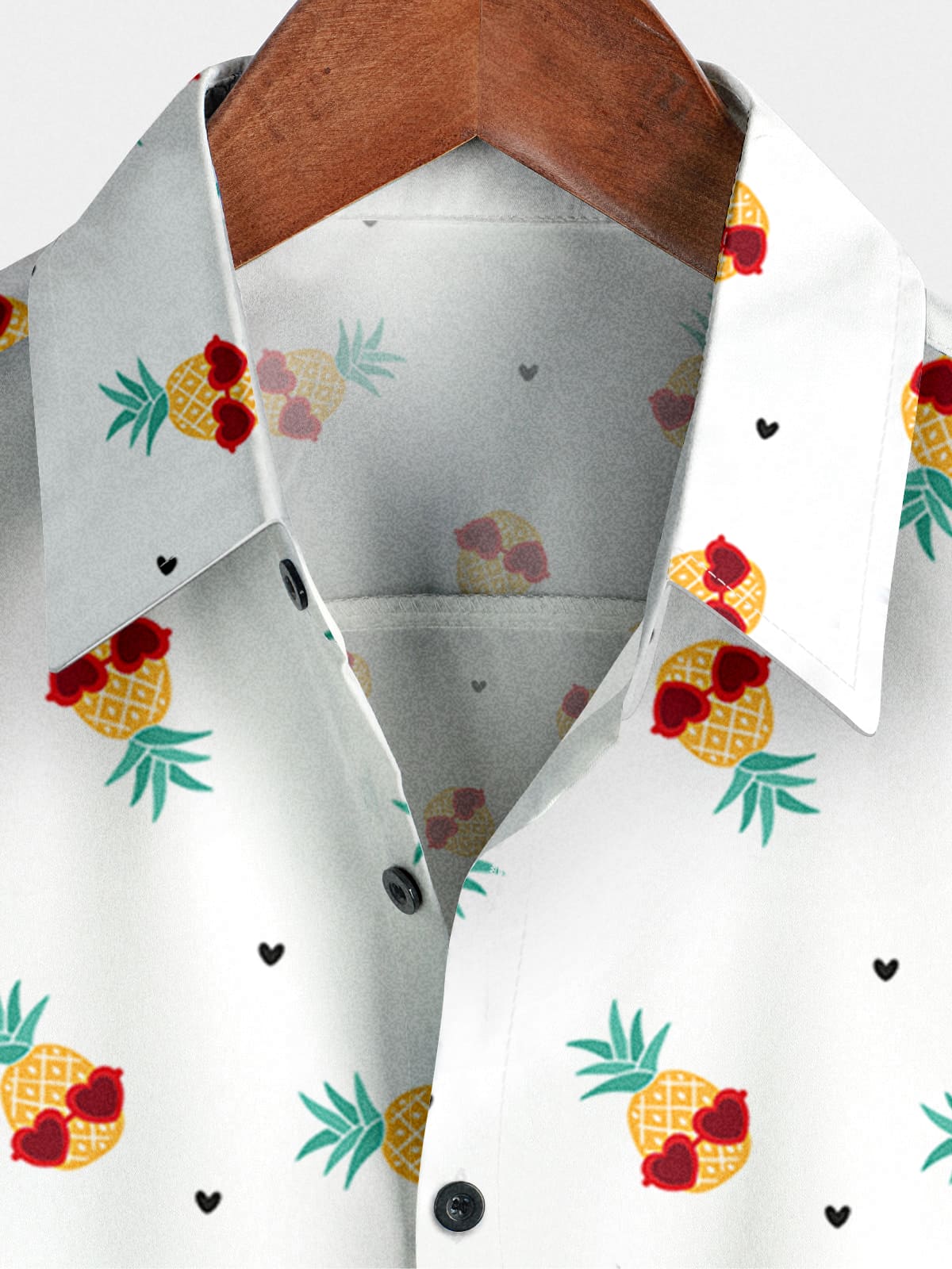 Chemise à manches courtes cœur ananas pour homme