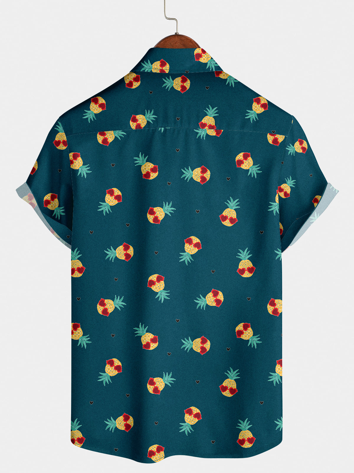 Chemise à manches courtes cœur ananas pour homme