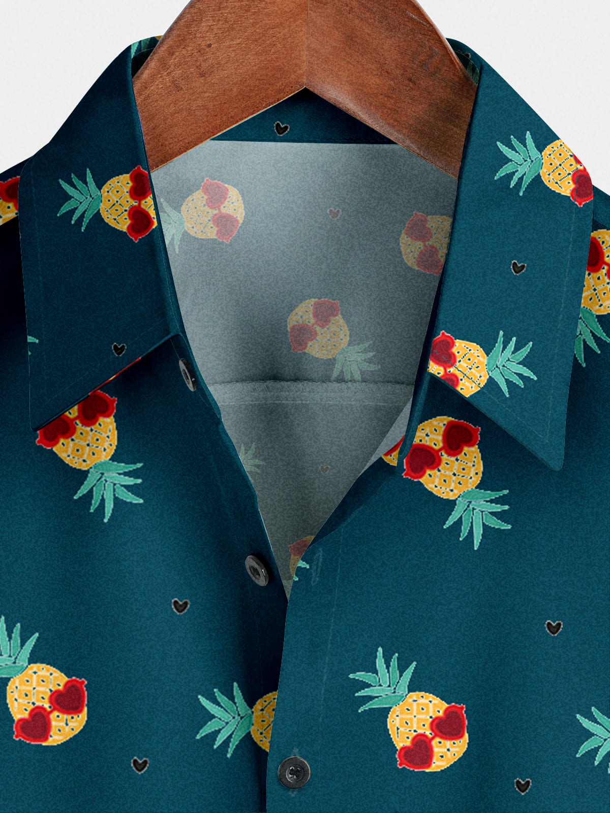 Chemise à manches courtes cœur ananas pour homme