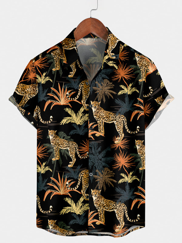 Men's Cheetah Tree Short Sleeve Shirt