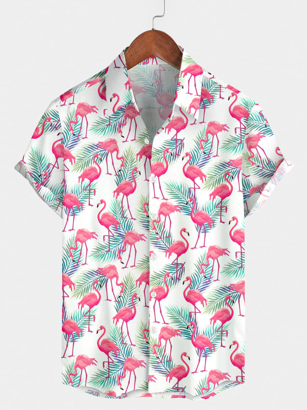 Chemise à manches courtes Flamingo Holiday pour hommes