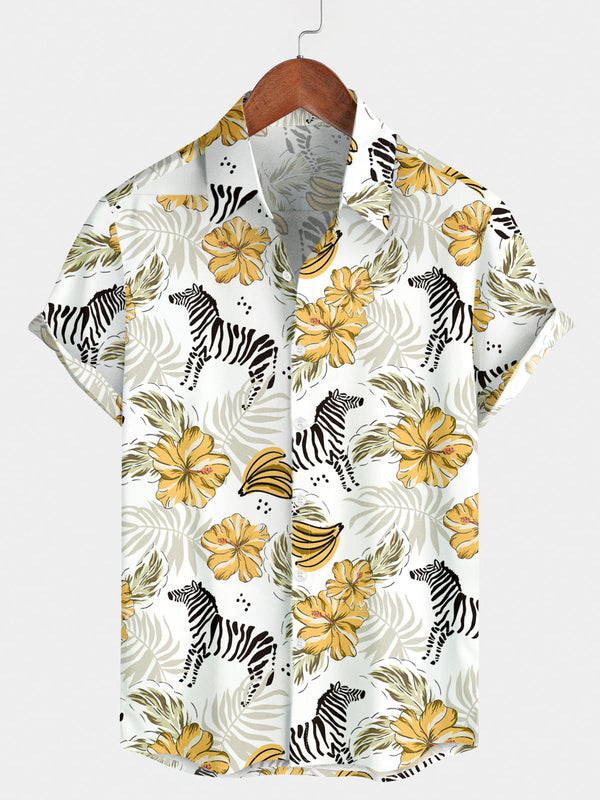 Chemise à manches courtes Zebra Leaf pour hommes