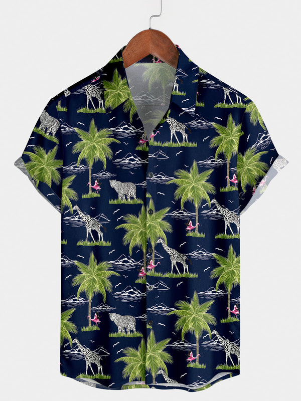 Camicia a maniche corte casual da spiaggia da uomo