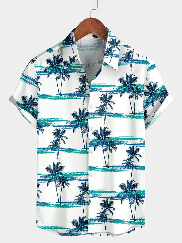 Camicia da uomo a maniche corte hawaiana da spiaggia