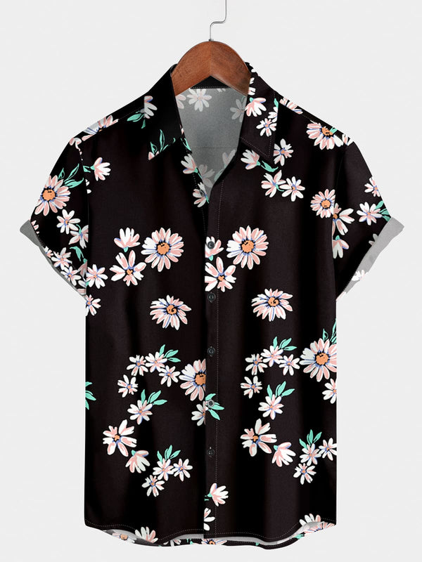 Men's Daisy Print Short Sleeve Shirt