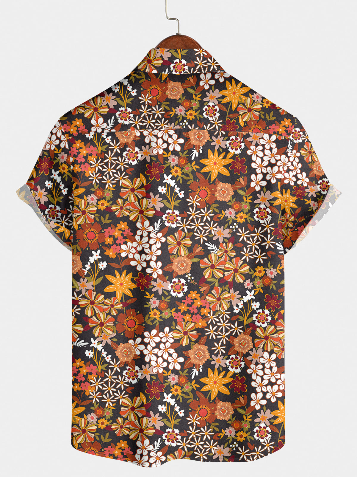 Chemise à manches courtes à imprimé floral pour hommes