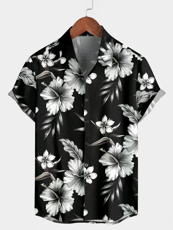 Chemise à manches courtes à fleurs pour hommes