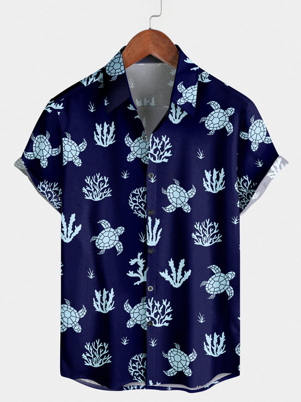 Men's Turtle coral Short Sleeve Shirt