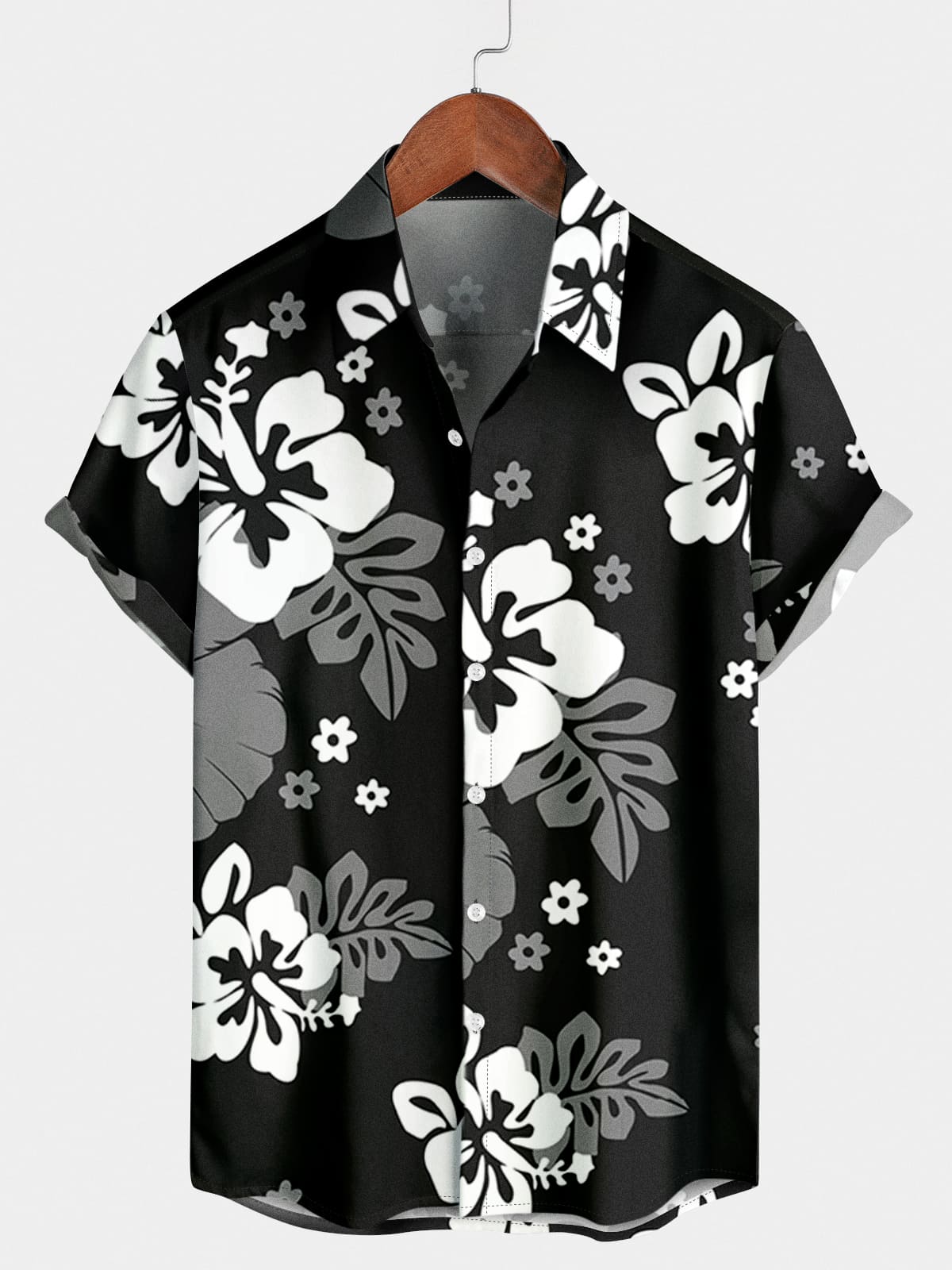 Chemise à manches courtes à imprimé floral pour hommes