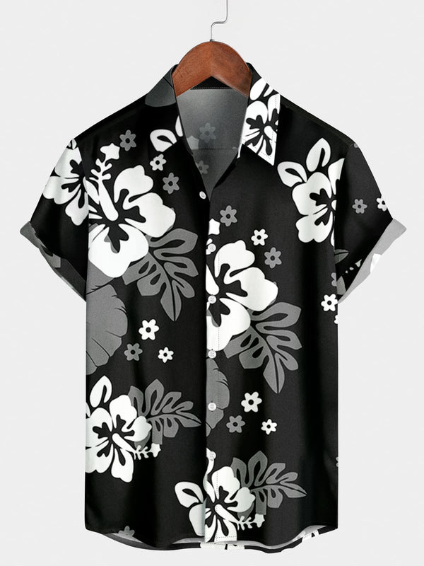 Men's Floral Print Short Sleeve Shirt