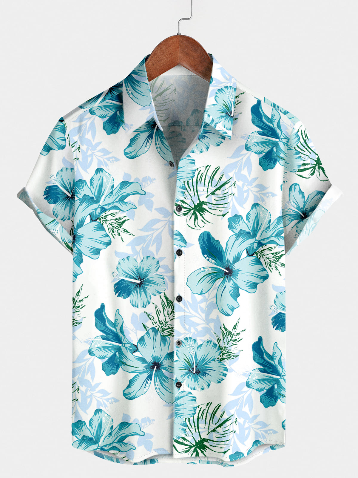 Chemise à manches courtes à imprimé floral pour hommes