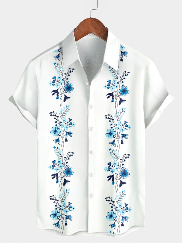 Men's Floral Casual Short Sleeve Shirt