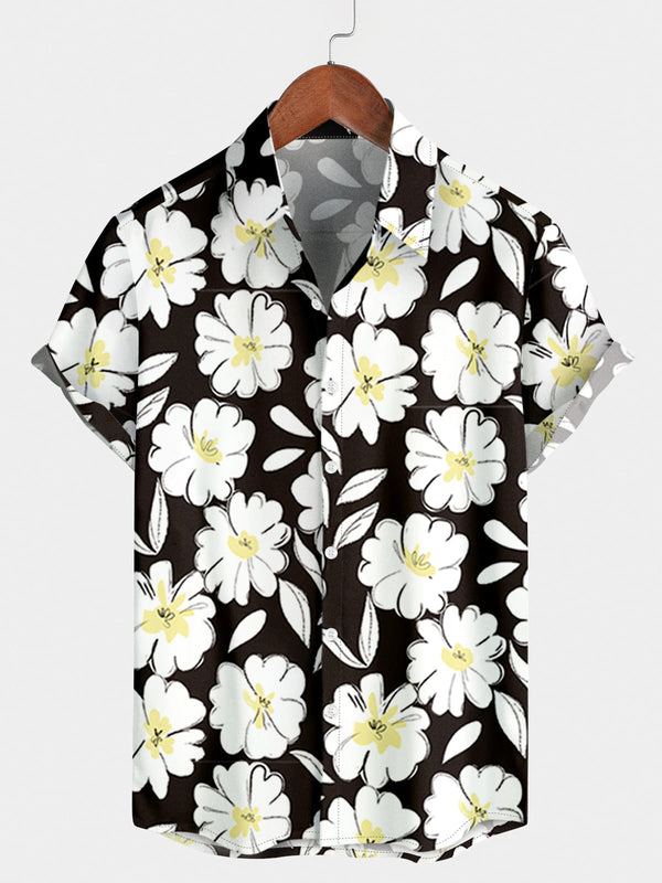 Men's Daisy Hawaiian Short Sleeve Shirt