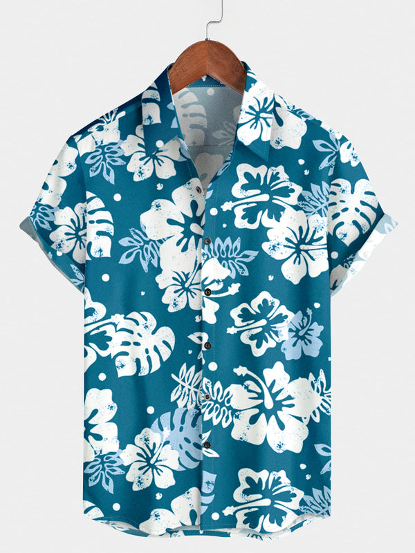 Chemise à manches courtes à fleurs pour hommes