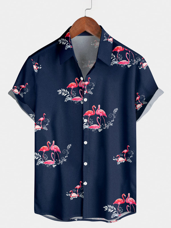 Chemise à manches courtes Flamingo Holiday pour hommes